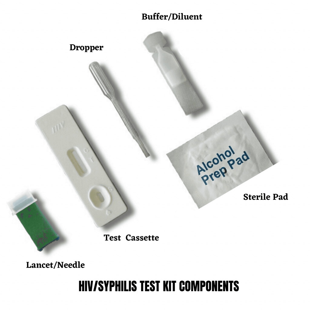 HIV and Syphilis home/rapid test kit components